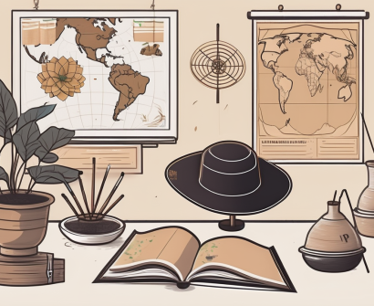 A classroom setting with diverse educational tools and elements symbolizing vietnam