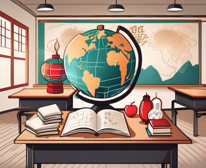 A classroom setting in malaysia with a teacher's desk