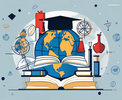 A globe with a graduation cap on top