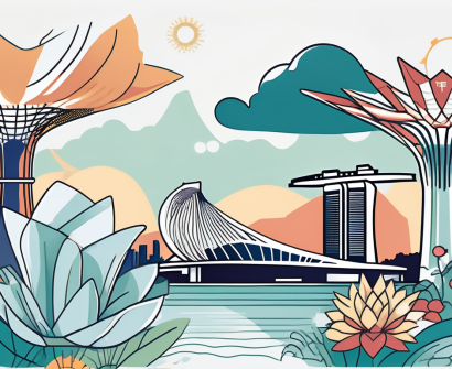 Iconic singapore landmarks like marina bay sands