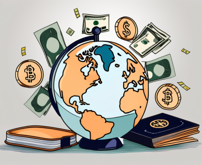 A globe with different currency symbols scattered around it