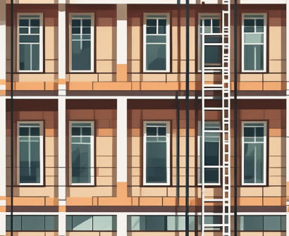 A ladder with nine rungs