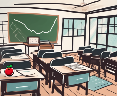 A classroom setting with typical vietnamese elements