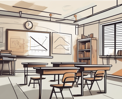 A classroom in dubai with various educational tools and elements that symbolize diversity and a master's degree in education