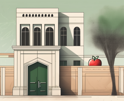 A traditional saudi arabian school building with separated entrances