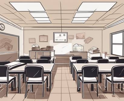 A classroom setting in dubai with educational resources