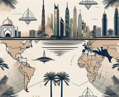 A globe highlighting various cities around the world
