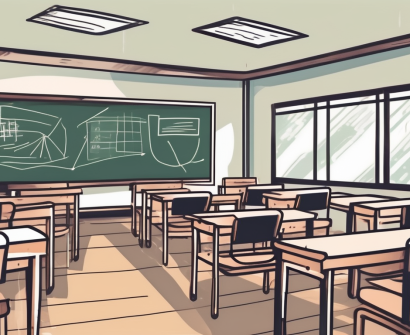 A classroom setting in thailand with teaching materials