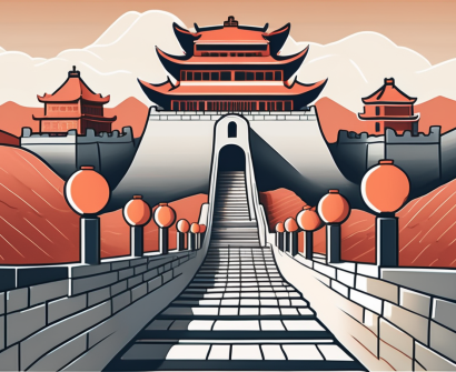A path with seven steps leading towards a stylized representation of an international school building