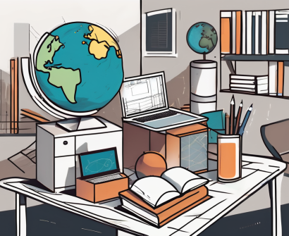 A diverse malaysian classroom setting with different educational tools like books