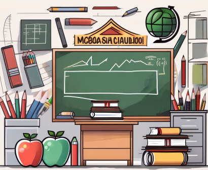 A classroom setting with an austrian flag