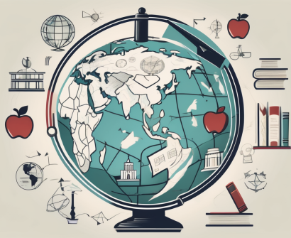 A globe with a magnifying glass focusing on bahrain