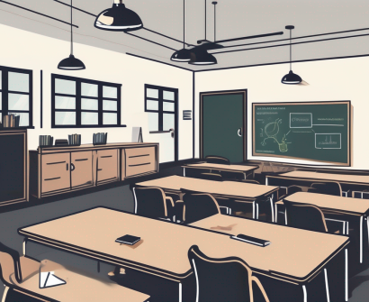 A classroom setting in malaysia with a chalkboard