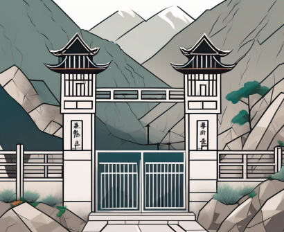 A school building with a locked gate
