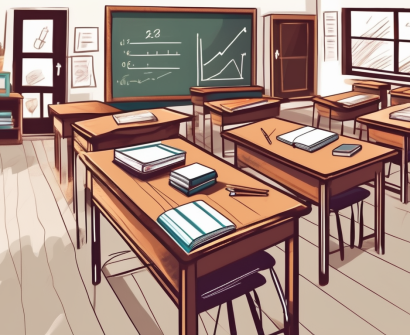 A diverse classroom setting in thailand with school supplies