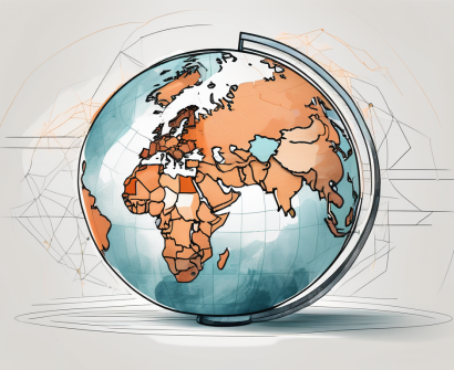 A globe with highlighted cities known for high-paying teaching jobs