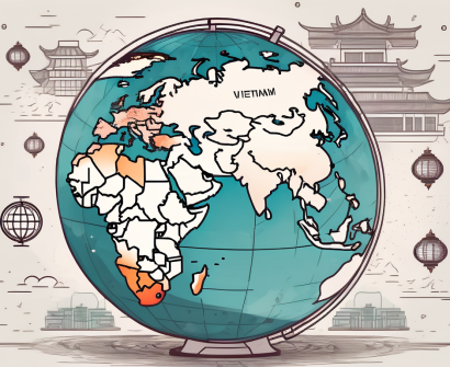 A globe focused on asia