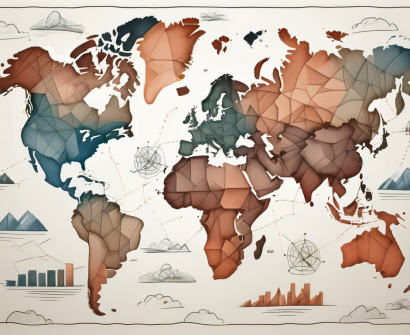 A global map highlighting various renowned educational institutions around the world