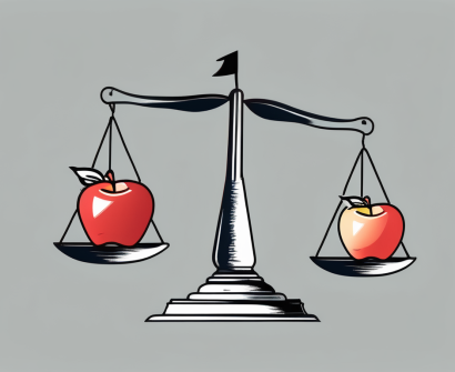 A scale where one side is slightly lower