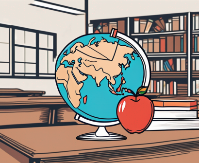 A classroom setting in singapore with various educational tools like books