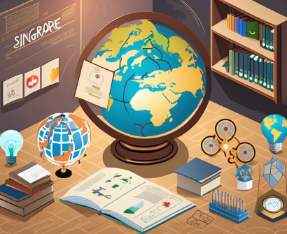 A classroom setting in singapore with various educational tools