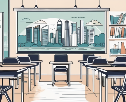 A classroom setting with diverse educational tools and elements