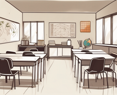 An international school classroom setup with various teaching aids