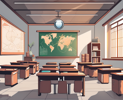 A classroom setting in china with various english teaching resources like books