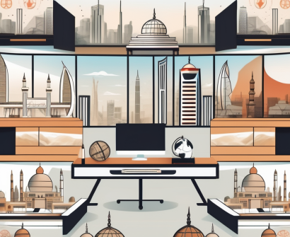 A classroom with various cultural symbols from around the world