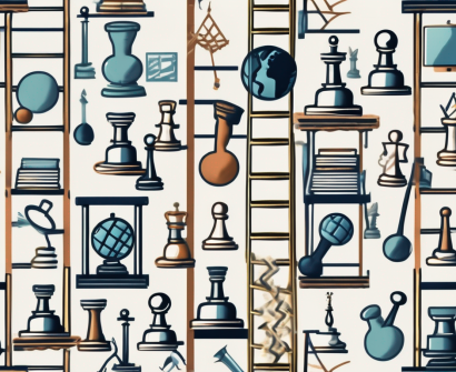 A ladder with nine rungs