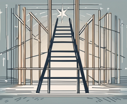 A ladder reaching towards a star