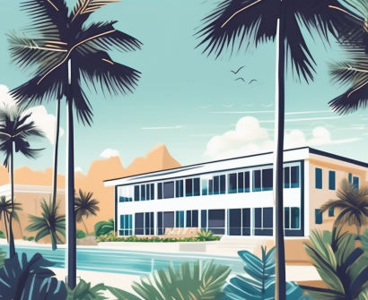 A picturesque international school nestled in the tropical landscape of the cayman islands