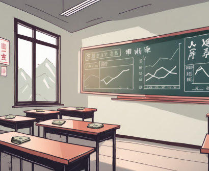 A classroom setting in china with a chalkboard
