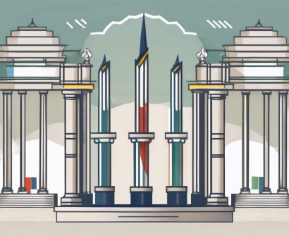 A symbolic barrier with four distinct sections