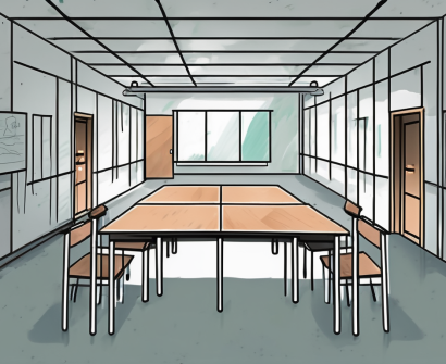 A classroom setting in singapore with various symbolic barriers such as a high wall