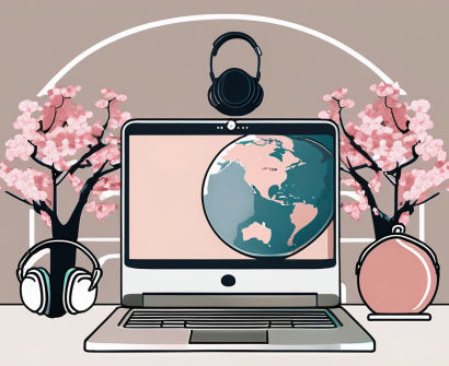 A digital classroom setup with a laptop