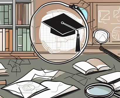 A classroom setting in singapore with various symbolic elements like a graduation cap