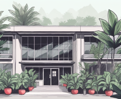 An international school building in phuket surrounded by tropical plants