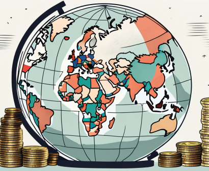 A globe with various countries highlighted