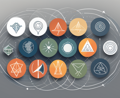 Eight different symbolic icons