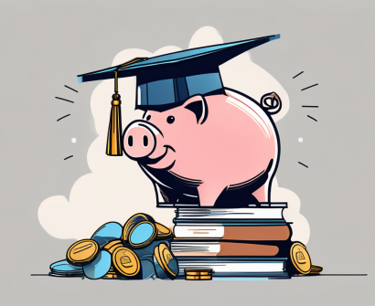 A piggy bank with a graduation cap