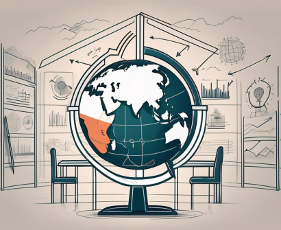 A classroom setting with a globe highlighting the united arab emirates