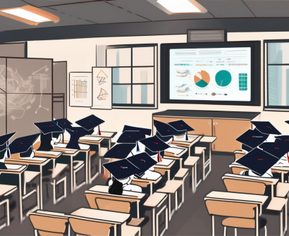 A classroom setting in hong kong with an iqts (intelligent quotient testing system) displayed on a screen