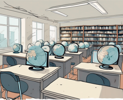 A classroom filled with books