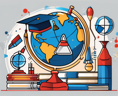 A globe with graduation cap on top
