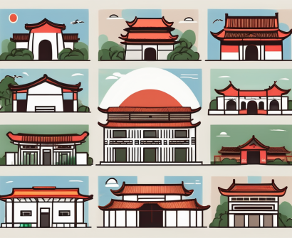 Eight different school buildings representing various international schools