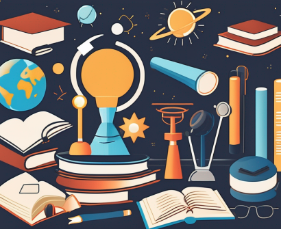 A diverse collection of educational tools like books