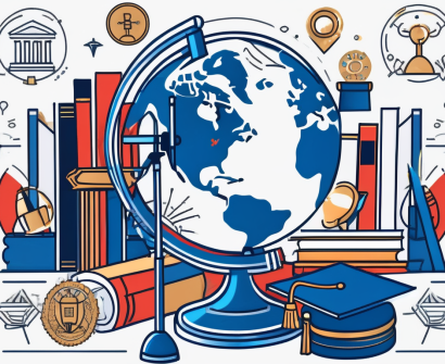 A globe with graduation cap on top