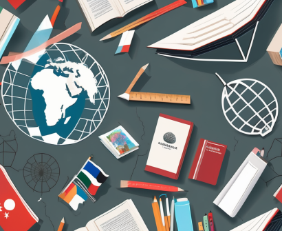 A diverse array of school supplies like books