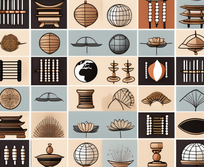 Various iconic educational symbols from different cultures
